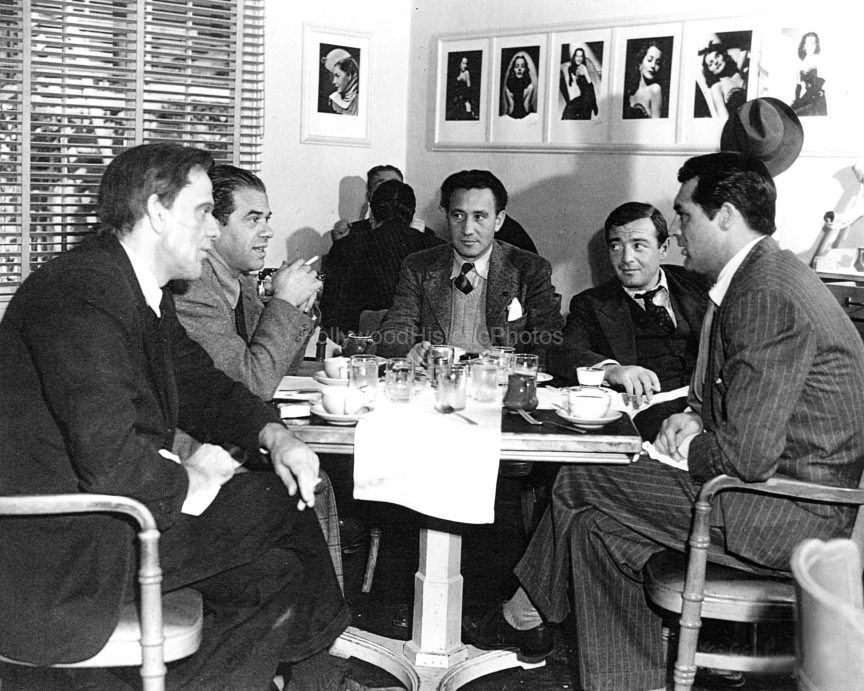 Frank Capra 1944 Raymond Massey, Peter Lorre and Cary Grant wm.jpg